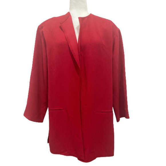 Emanuel Ungaro Vintage Red Open Jacket Size 10 Petite - Picture 1 of 7